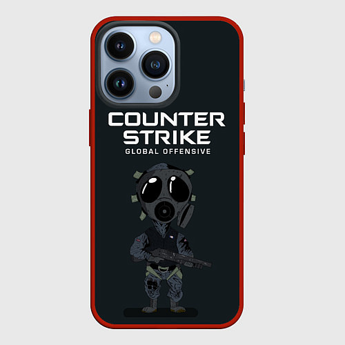 Чехол iPhone 13 Pro CS GO COUNTER TERRORIS Z / 3D-Красный – фото 1