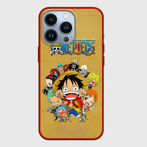 Чехол iPhone 13 Pro Персонажи One Piece Большой куш / 3D-Красный – фото 1