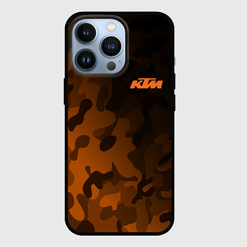 Чехол iPhone 13 Pro KTM КТМ CAMO RACING / 3D-Черный – фото 1