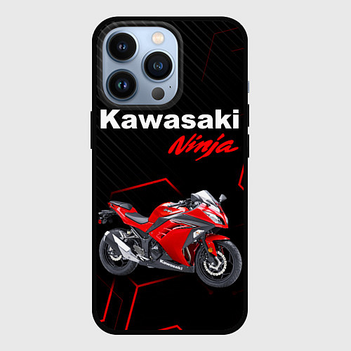 Чехол iPhone 13 Pro KAWASAKI NINJA КАВАСАКИ / 3D-Черный – фото 1