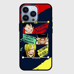 Чехол iPhone 13 Pro Луффи, Зоро и Санджи One Piece