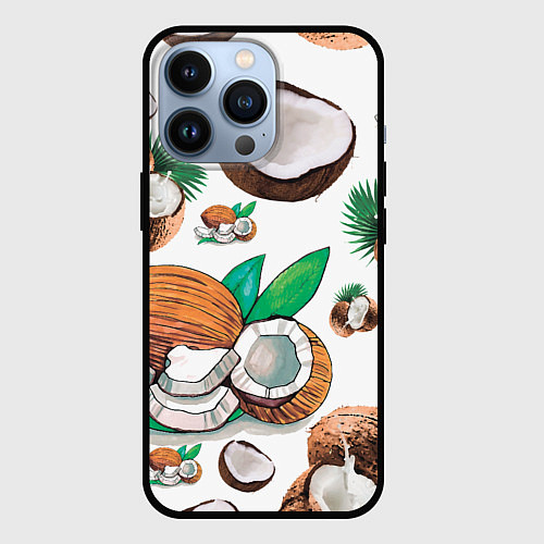 Чехол iPhone 13 Pro Кокосы / 3D-Черный – фото 1