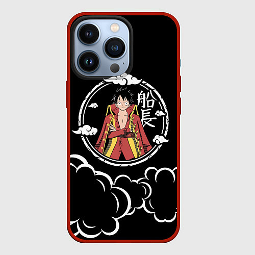 Чехол iPhone 13 Pro Манки Д Луффи One Piece / 3D-Красный – фото 1