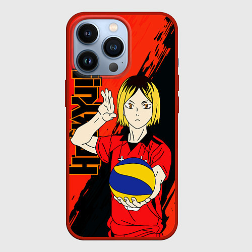 Чехол iPhone 13 Pro Кенма Козуме, Haikyuu / 3D-Красный – фото 1