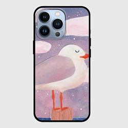 Чехол для iPhone 13 Pro Отдыхающая чайка, цвет: 3D-черный