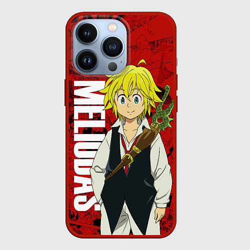 Чехол iPhone 13 Pro Мелиодас, Meliodas / 3D-Красный – фото 1