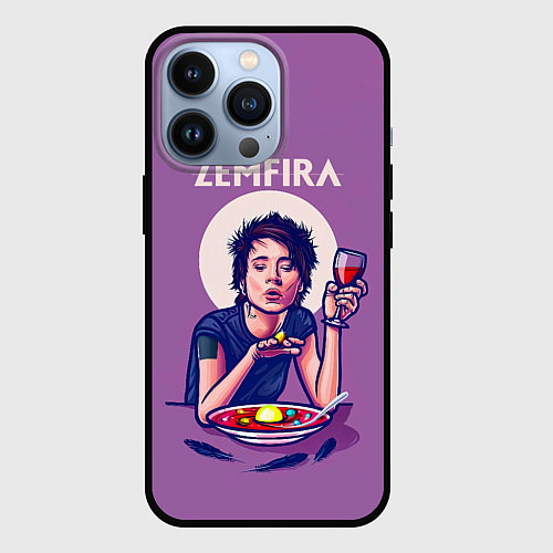 Чехол iPhone 13 Pro ZEMFIRA арт ужин / 3D-Черный – фото 1