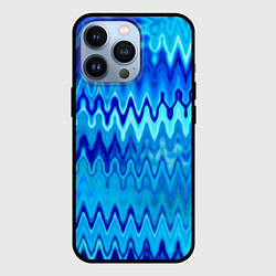Чехол для iPhone 13 Pro Синий-голубой абстрактный узор, цвет: 3D-черный