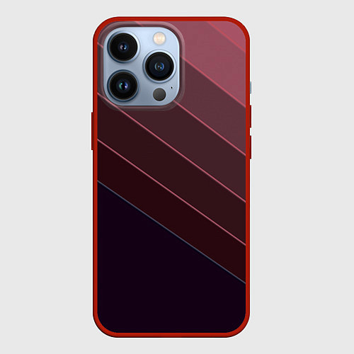 Чехол iPhone 13 Pro Коричнево-фиолетовый узор / 3D-Красный – фото 1