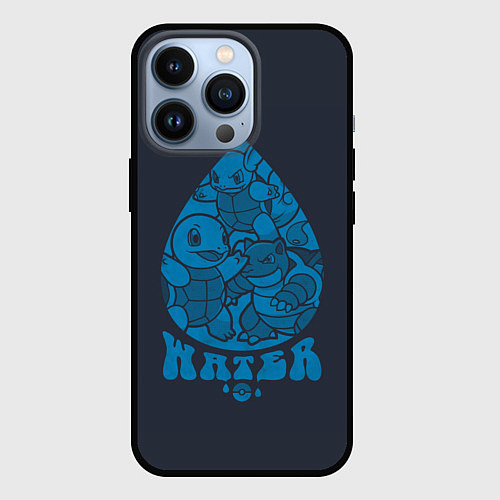 Чехол iPhone 13 Pro Водные покемоны / 3D-Черный – фото 1