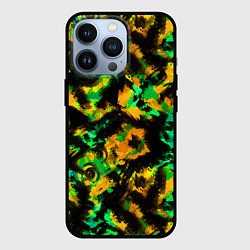 Чехол iPhone 13 Pro Абстрактный желто-зеленый узор