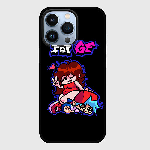 Чехол iPhone 13 Pro Boyfriend and Girlfriend - FNF / 3D-Черный – фото 1