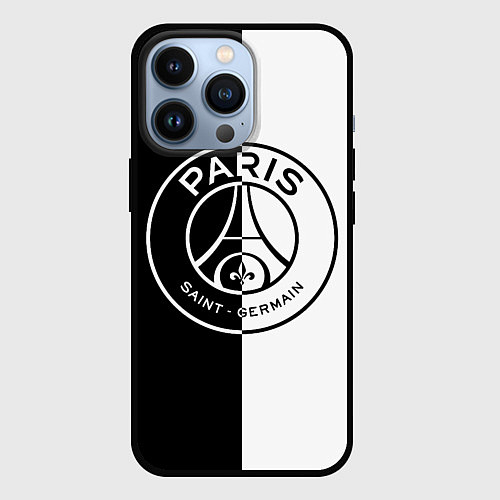 Чехол iPhone 13 Pro ФК ПСЖ PSG BLACK & WHITE / 3D-Черный – фото 1