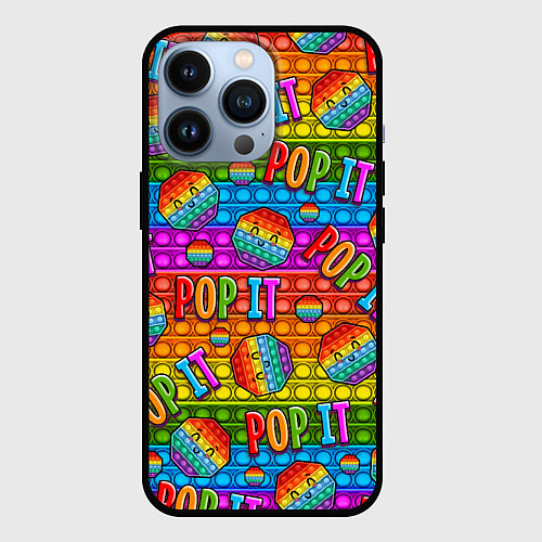 Чехол iPhone 13 Pro POP IT SMILE ПОП ИТ ПУПЫРКА / 3D-Черный – фото 1