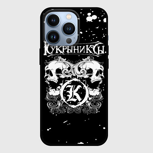 Чехол iPhone 13 Pro Кукрыниксы черепа / 3D-Черный – фото 1