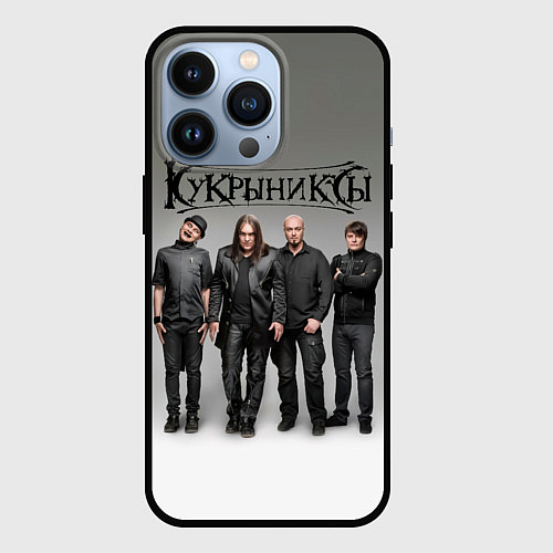 Чехол iPhone 13 Pro Кукрыниксы рок группа / 3D-Черный – фото 1