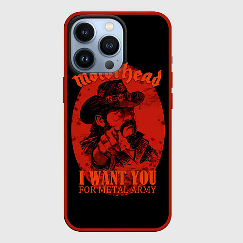 Чехол iPhone 13 Pro Ты нужен армии метала / 3D-Красный – фото 1