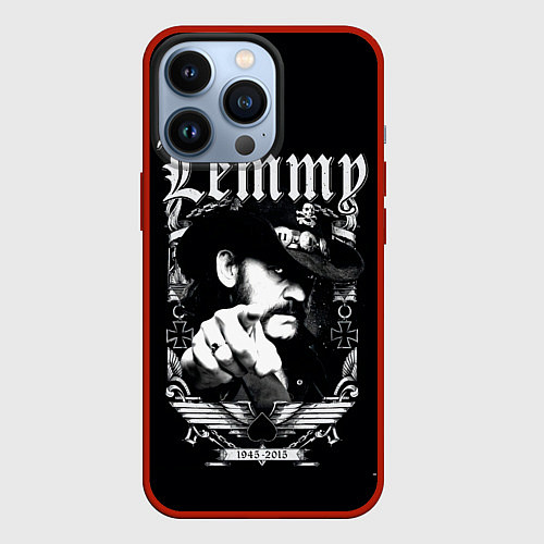 Чехол iPhone 13 Pro RIP Lemmy / 3D-Красный – фото 1