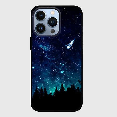 Чехол iPhone 13 Pro ЛЕС НОЧЬЮ / 3D-Черный – фото 1