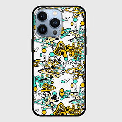 Чехол для iPhone 13 Pro Абстрактный современный узор в стиле граффити, цвет: 3D-черный