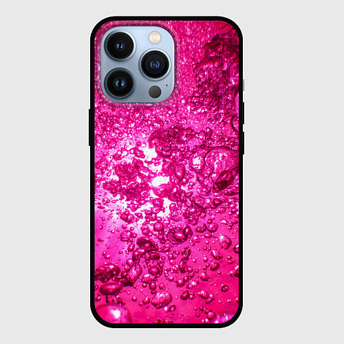 Чехол iPhone 13 Pro Розовые Пузырьки / 3D-Черный – фото 1