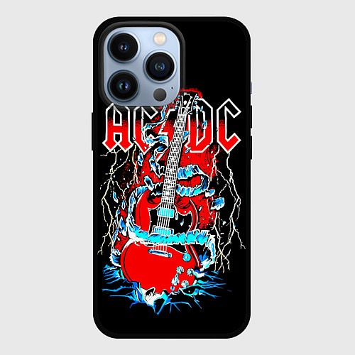 Чехол iPhone 13 Pro ACDC гитара / 3D-Черный – фото 1