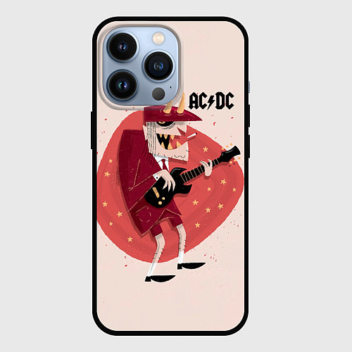 Чехол iPhone 13 Pro Ангус Янг ACDC / 3D-Черный – фото 1