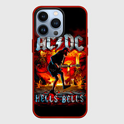 Чехол для iPhone 13 Pro ACDC HELLS BELLS, цвет: 3D-красный