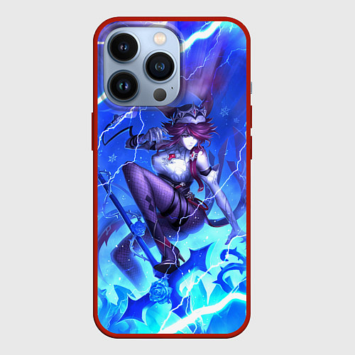 Чехол iPhone 13 Pro Rosaria Genshin Impact Z / 3D-Красный – фото 1