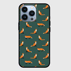Чехол iPhone 13 Pro Лисы паттерн