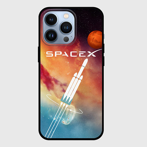 Чехол iPhone 13 Pro Space X / 3D-Черный – фото 1