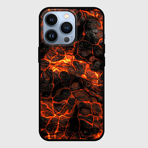 Чехол iPhone 13 Pro Горящая лава / 3D-Черный – фото 1