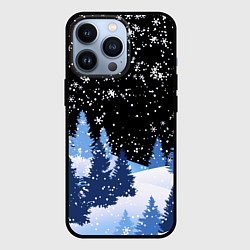 Чехол iPhone 13 Pro Снежная ночь в зимнем лесу