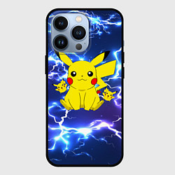 Чехол iPhone 13 Pro ПИКАЧУ НА ФОНЕ МОЛНИЙ PIKACHU FLASH