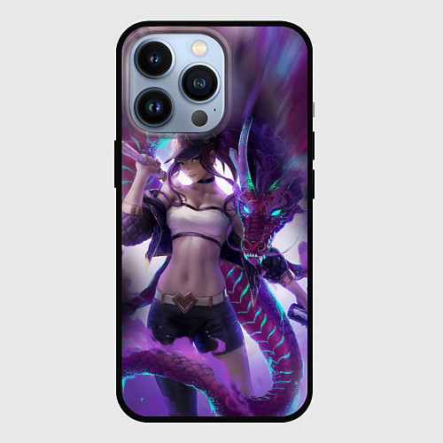 Чехол iPhone 13 Pro LEAGUE OF LEGENDS AKALI ЛИГА ЛЕГЕНД АКАЛИ / 3D-Черный – фото 1