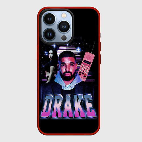 Чехол iPhone 13 Pro ДРЕЙК ГРЭМ / 3D-Красный – фото 1