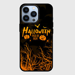 Чехол для iPhone 13 Pro HALLOWEEN FOREST BATS ЛЕТУЧИЕ МЫШИ В ЛЕСУ ХЕЛЛОУИН, цвет: 3D-черный