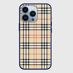 Чехол для iPhone 13 Pro Клетчатый принт в стиле Burberry, цвет: 3D-тёмно-синий