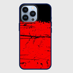 Чехол для iPhone 13 Pro КРАСНЫЙ ГРАНЖ RED GRUNGE, цвет: 3D-тёмно-синий