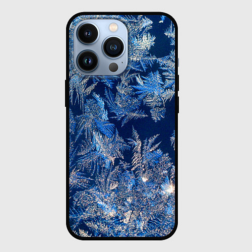 Чехол iPhone 13 Pro Снежинки макро snowflakes macro / 3D-Черный – фото 1