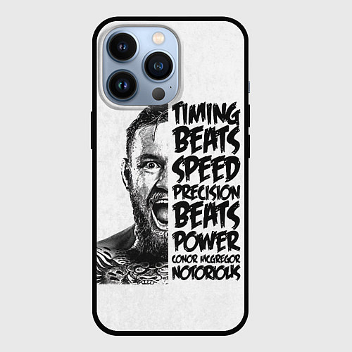 Чехол iPhone 13 Pro Timing beats speed precision beats power / 3D-Черный – фото 1