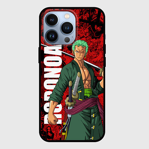 Чехол iPhone 13 Pro Ророноа Зоро, One Piece / 3D-Черный – фото 1