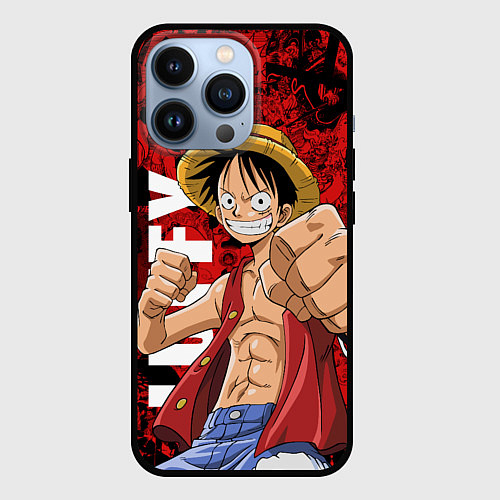 Чехол iPhone 13 Pro Манки Д Луффи, One Piece / 3D-Черный – фото 1