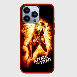 Чехол для iPhone 13 Pro Женская Особь Атака титанов, цвет: 3D-красный