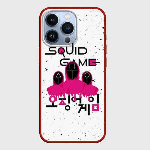 Чехол iPhone 13 Pro SQUID GAME , ИГРА В КАЛЬМАРА, СТРАЖ / 3D-Красный – фото 1