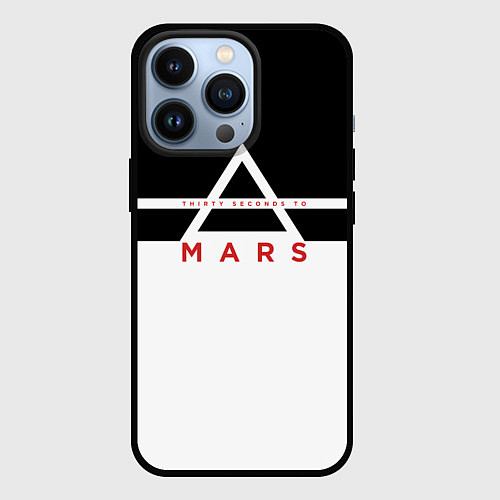 Чехол iPhone 13 Pro Thirty Seconds to Mars черно-белая / 3D-Черный – фото 1