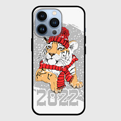 Чехол iPhone 13 Pro Тигр в красной шапке