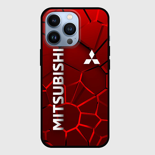 Чехол iPhone 13 Pro Митсубиси 3D плиты / 3D-Черный – фото 1