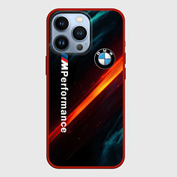 Чехол для iPhone 13 Pro BMW M PERFORMANCE NEON БМВ М НЕОН, цвет: 3D-красный