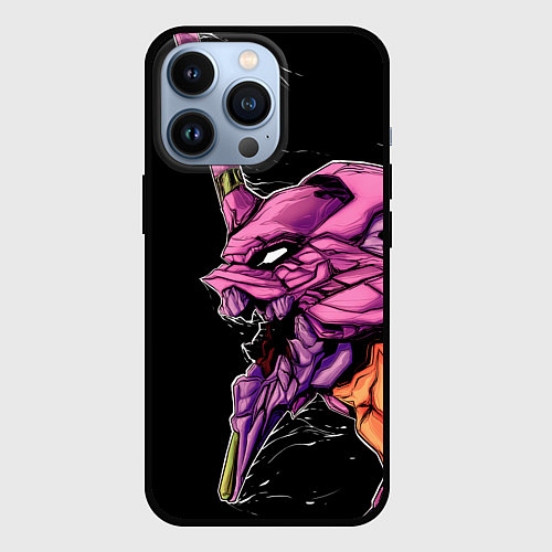 Чехол iPhone 13 Pro Evangelion Eva 01 / 3D-Черный – фото 1